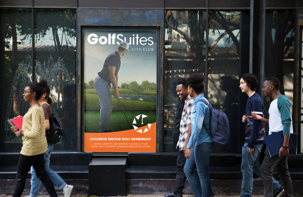 muse client golf suites city club poster marketing design