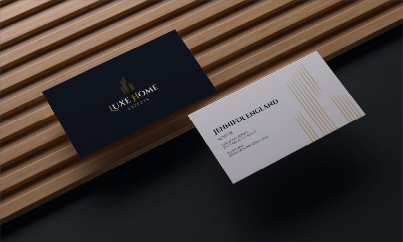 muse agency client example luxe homes experts business cards